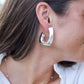 Silver Square Hoop Earrings