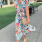 Beach Print Tie Shirt Dress - Multi