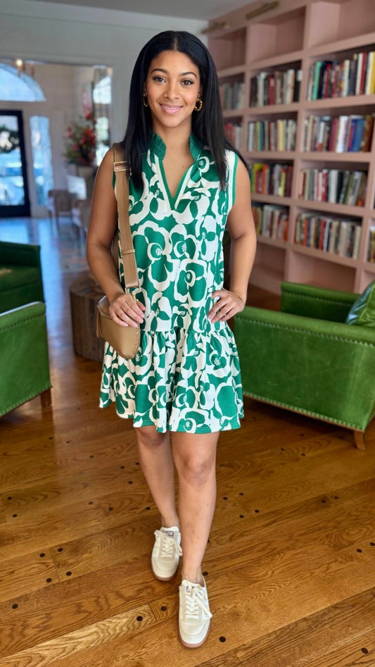 Jada Poppy Mini Dress - Green