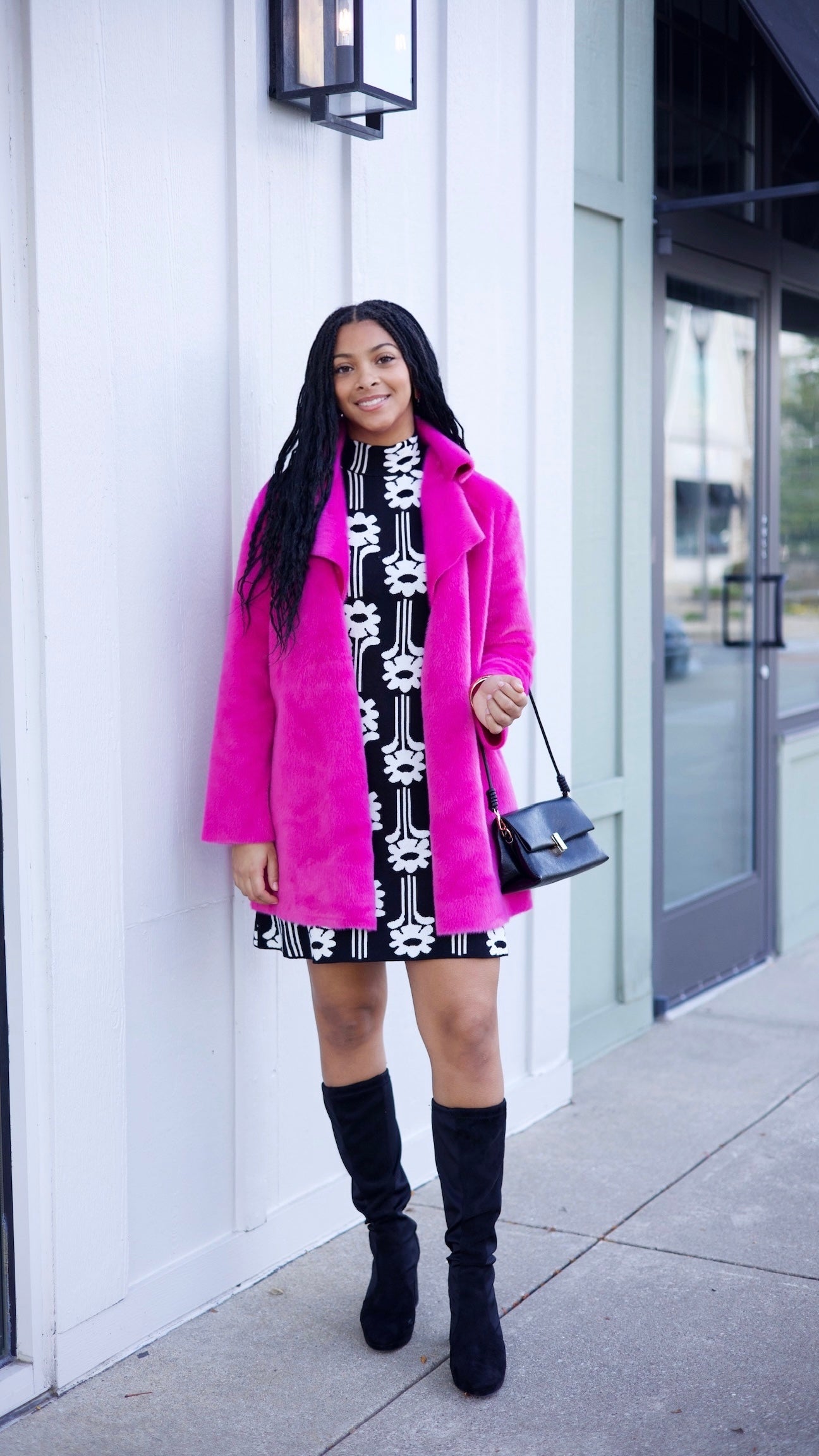 Ivy Jane Power Flower Knit Dress - Black