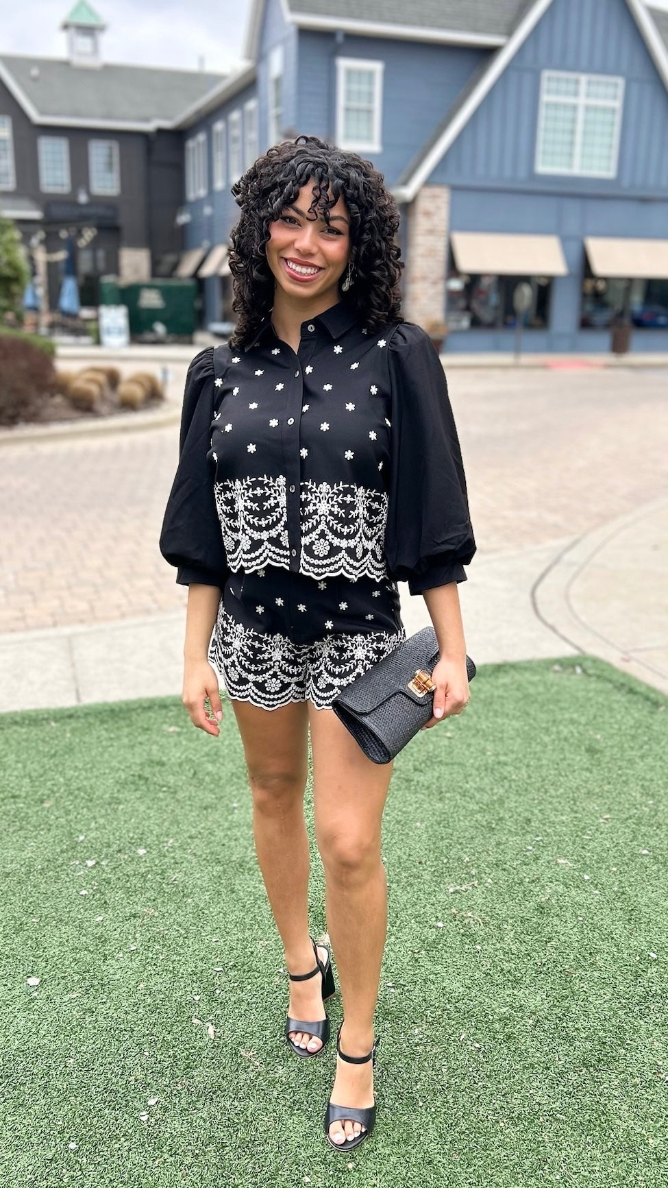 Easton Embroidered Top - Black