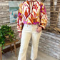 Molly Floral Mix Top - Brick