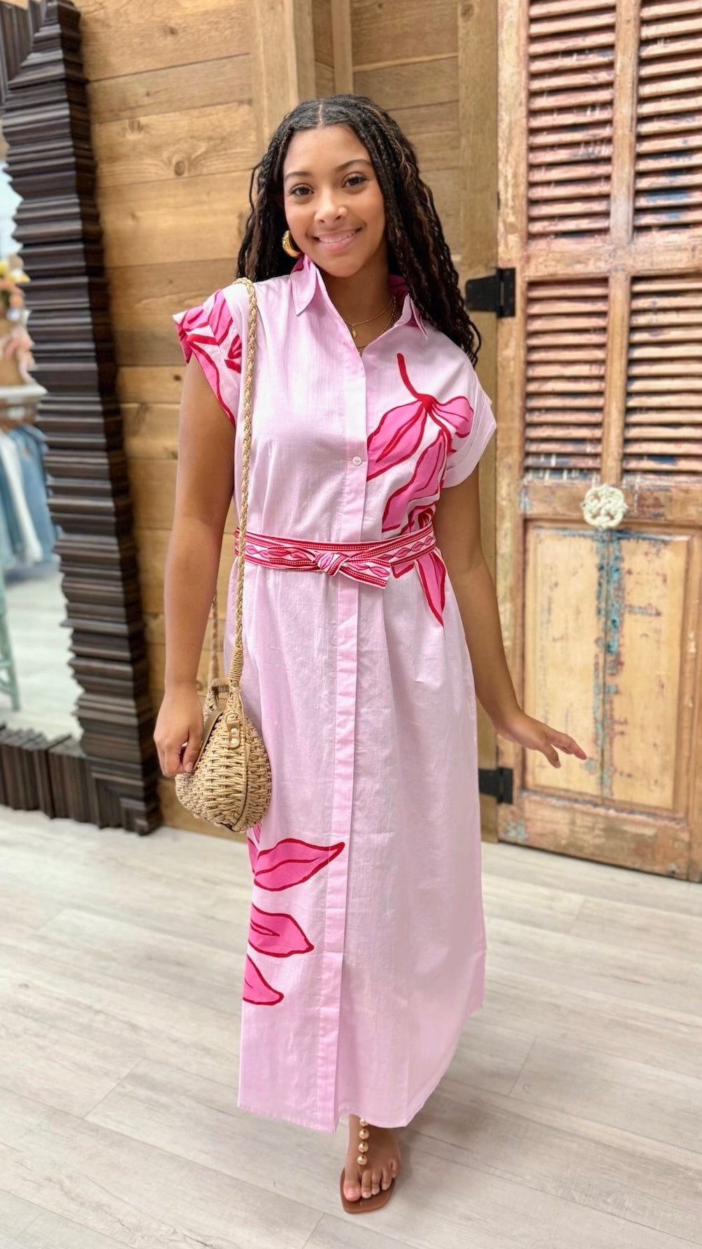 Paige Dress - Pink Elephant