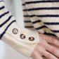 Hamptons Stripe Sweater - Ecru