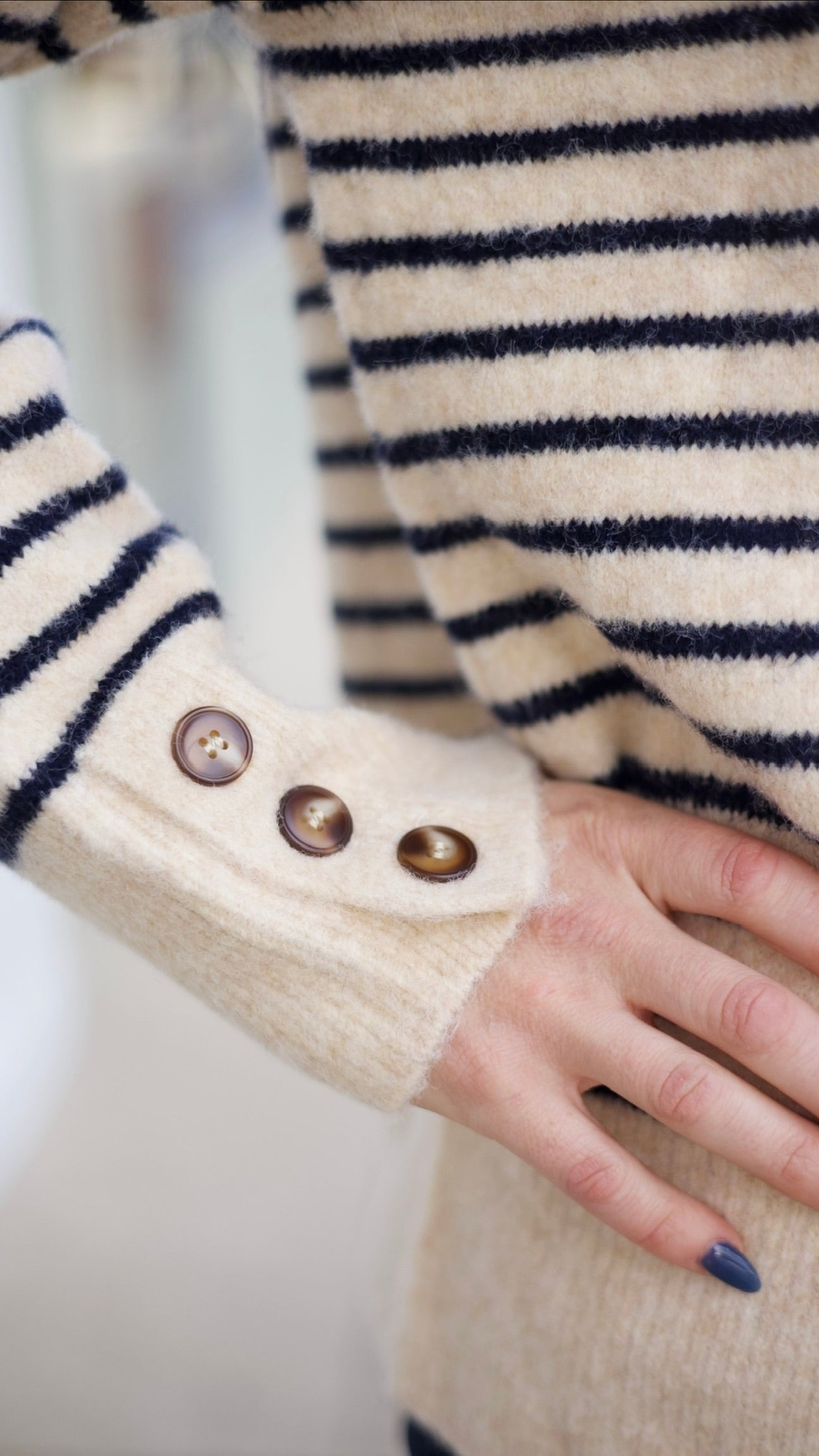 Hamptons Stripe Sweater - Ecru