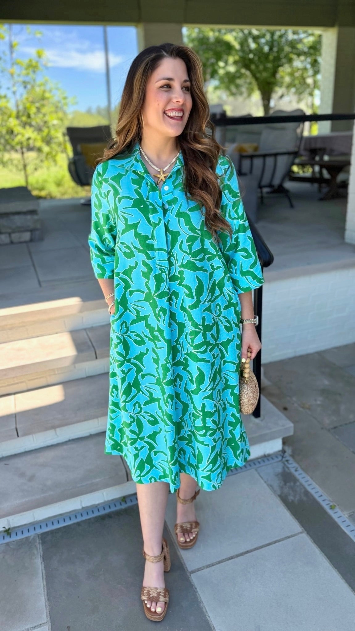 Uncle Frank Midi Swing Dress - Green