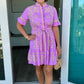 Uncle Frank Cross Stitched Dress - Pink