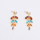 Multi Leaf Crystal Drop Earrings
