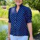 Riley Polka Dot Top - Navy & White