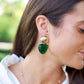 Triangle Drop Earrings - Emerald