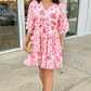 Angie Ruffle Dress - Pink