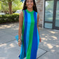 Sloane Colorblock Dress - Green/Royal