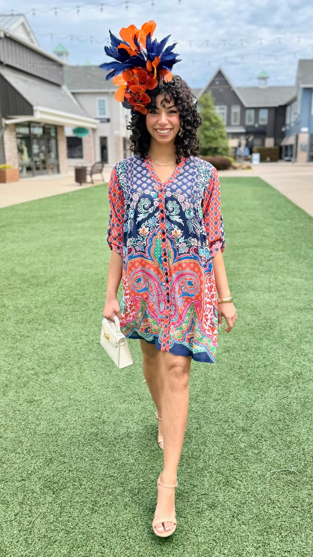 Sarai Button Dress - Navy