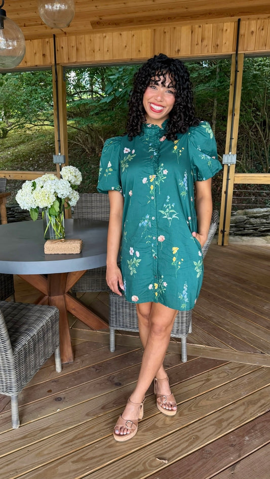 Tessa Floral Dress - Hunter