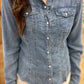 Dear John Delilah Denim Snap Button Top