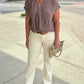 Michael Stars Evie Faux Wrap Top - Cobblestone