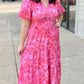 Pink Floral Mesmerizing Midi Dress
