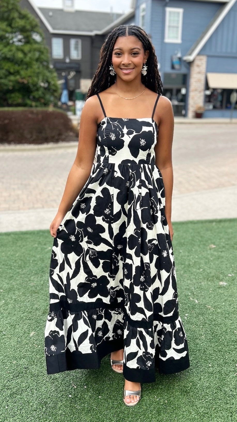 Jennifer Floral Maxi Dress - Black
