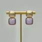 Bold Stone and Gold Earring - Violet