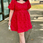Red Jacquard Bubble Dress