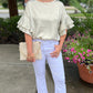 Ruffle Sleeve Champagne Blouse
