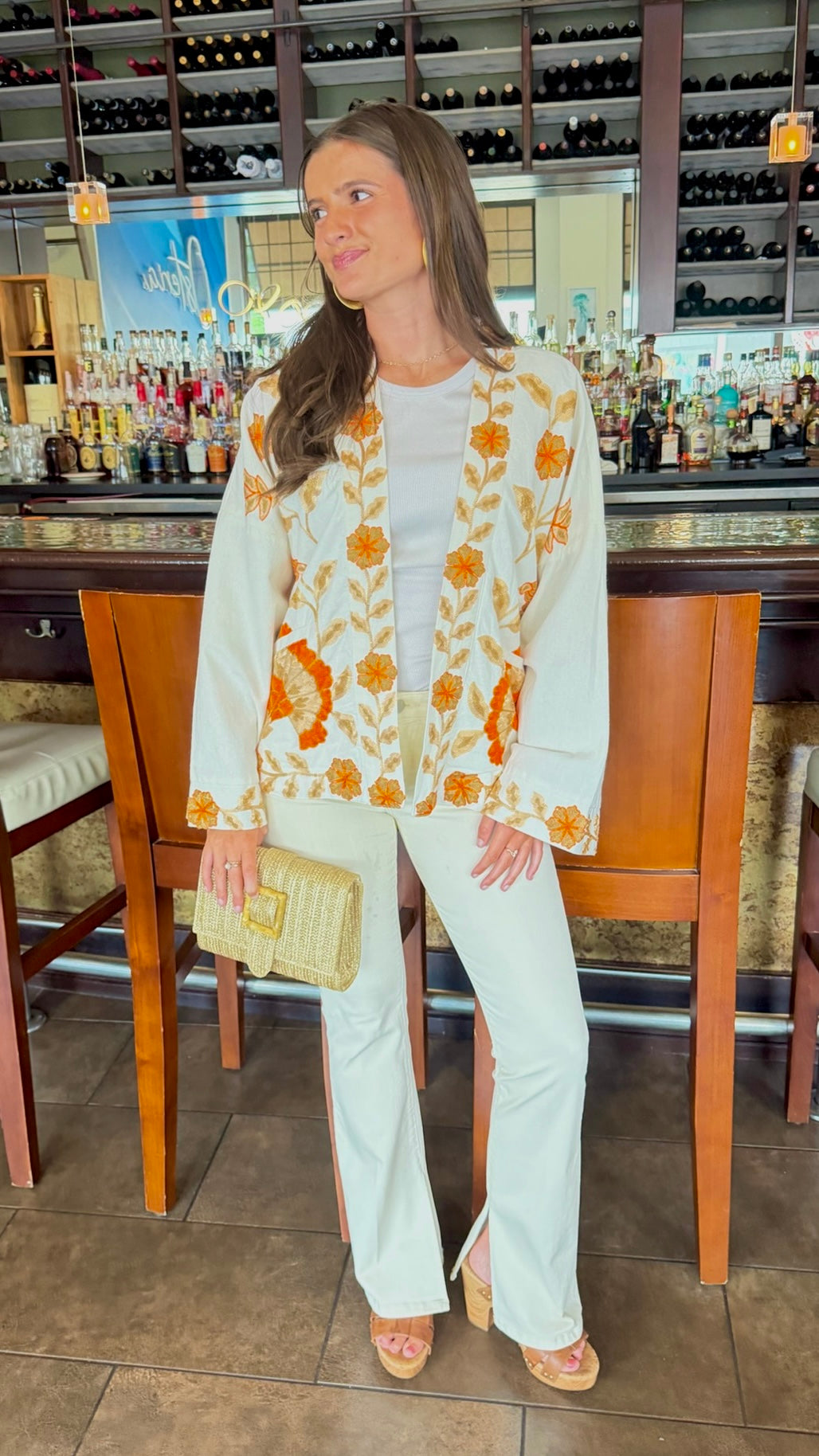 Nicole Kimono Top - Cream Multi