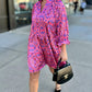 Ivy Jane Pink Silky Tile Tiered Dress