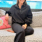 Kaia Micro Polka Dot Sweatshirt - Black & White