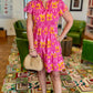 Ivy Jane Pink Ikat Shirred Front Dress