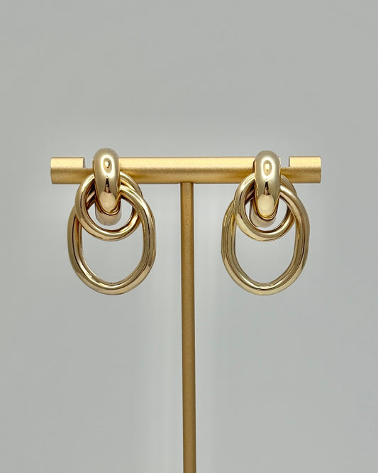 Gold Door Knocker Earrings