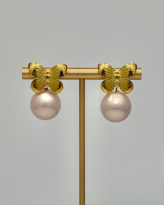 Brylee Butterfly and Pearl Earrings