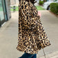 Leopard Pleated Button Up Dress