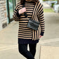 Fuzzy Stripe Sweater Dress