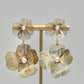 Double Flower and Pearl Earrings