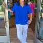 Blueberry Puff Sleeve Top