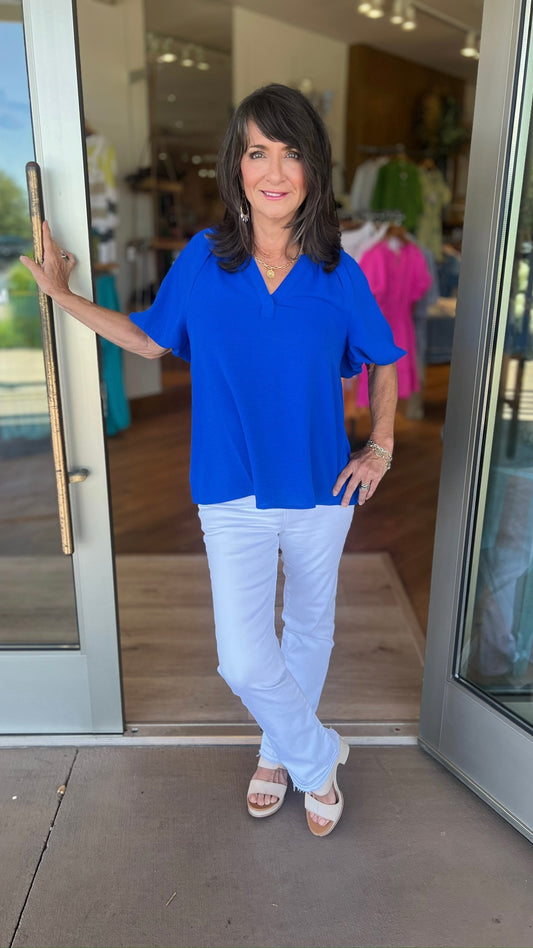 Blueberry Puff Sleeve Top