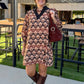 Black & Tan Print Dress
