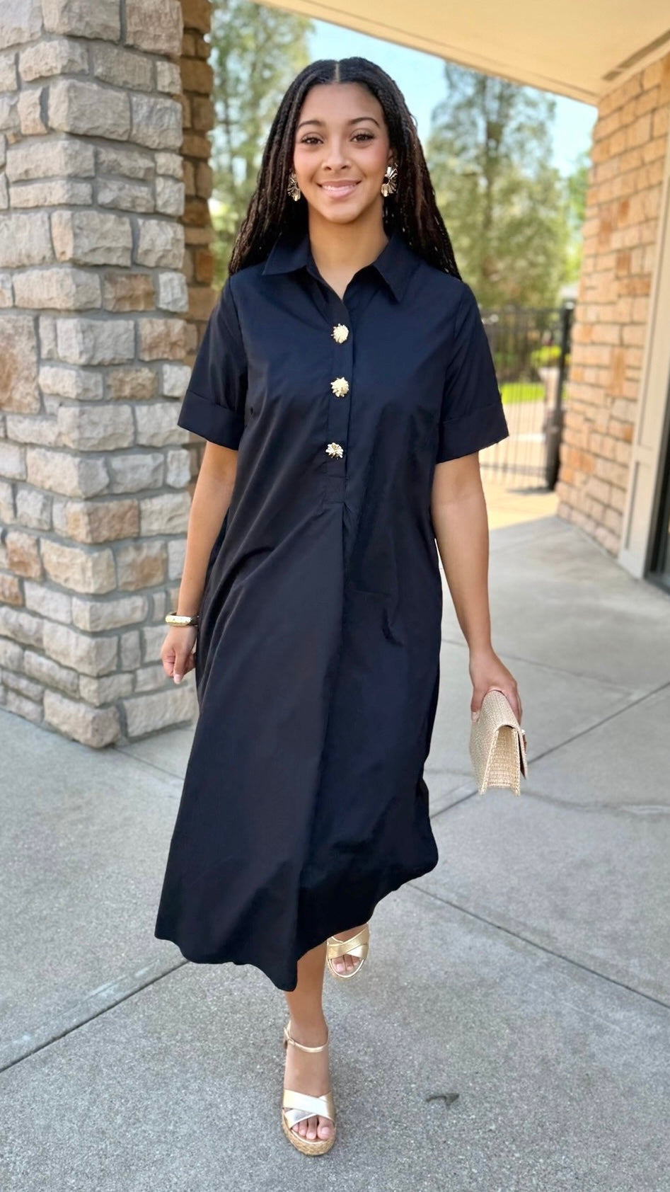 Makenna Midi Dress - Black