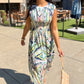 Helena Midi Dress - Navy/ Mint