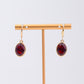 Red Oval Crystal Earrings