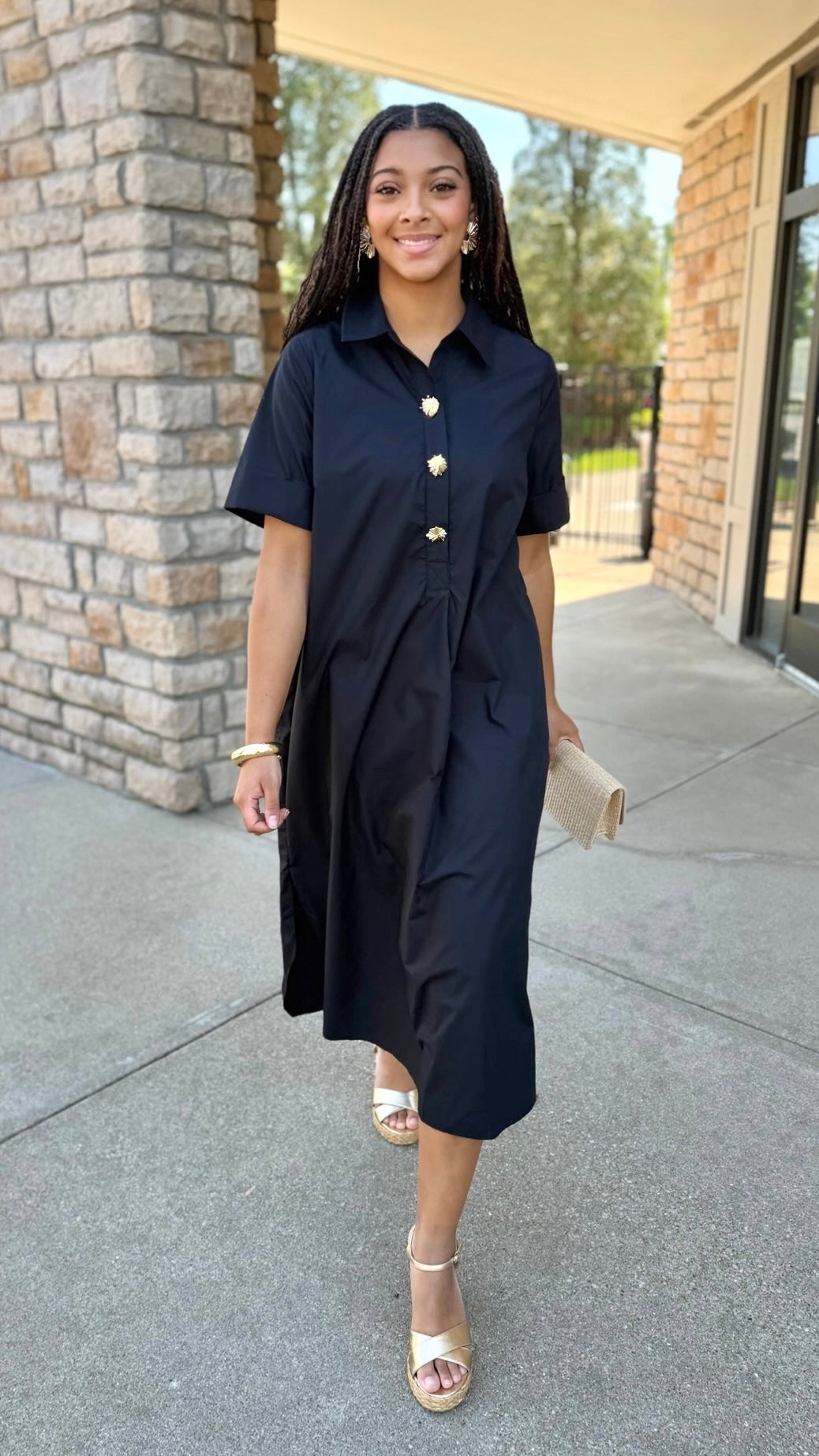 Makenna Midi Dress - Black