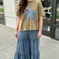 Denim Star Patch Olive Tee