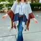 Colorblock Fringe Wrap