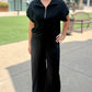 Black Zip Love Leisure Top