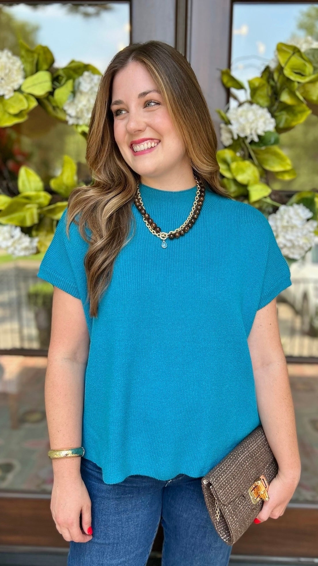Paige Classico Sleeveless Sweater - Teal