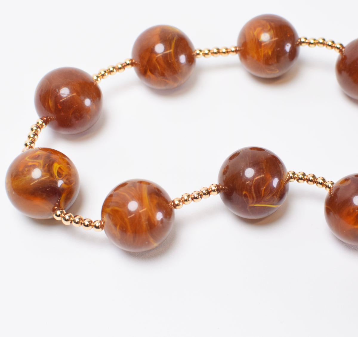 Round Bead & Gold Necklace