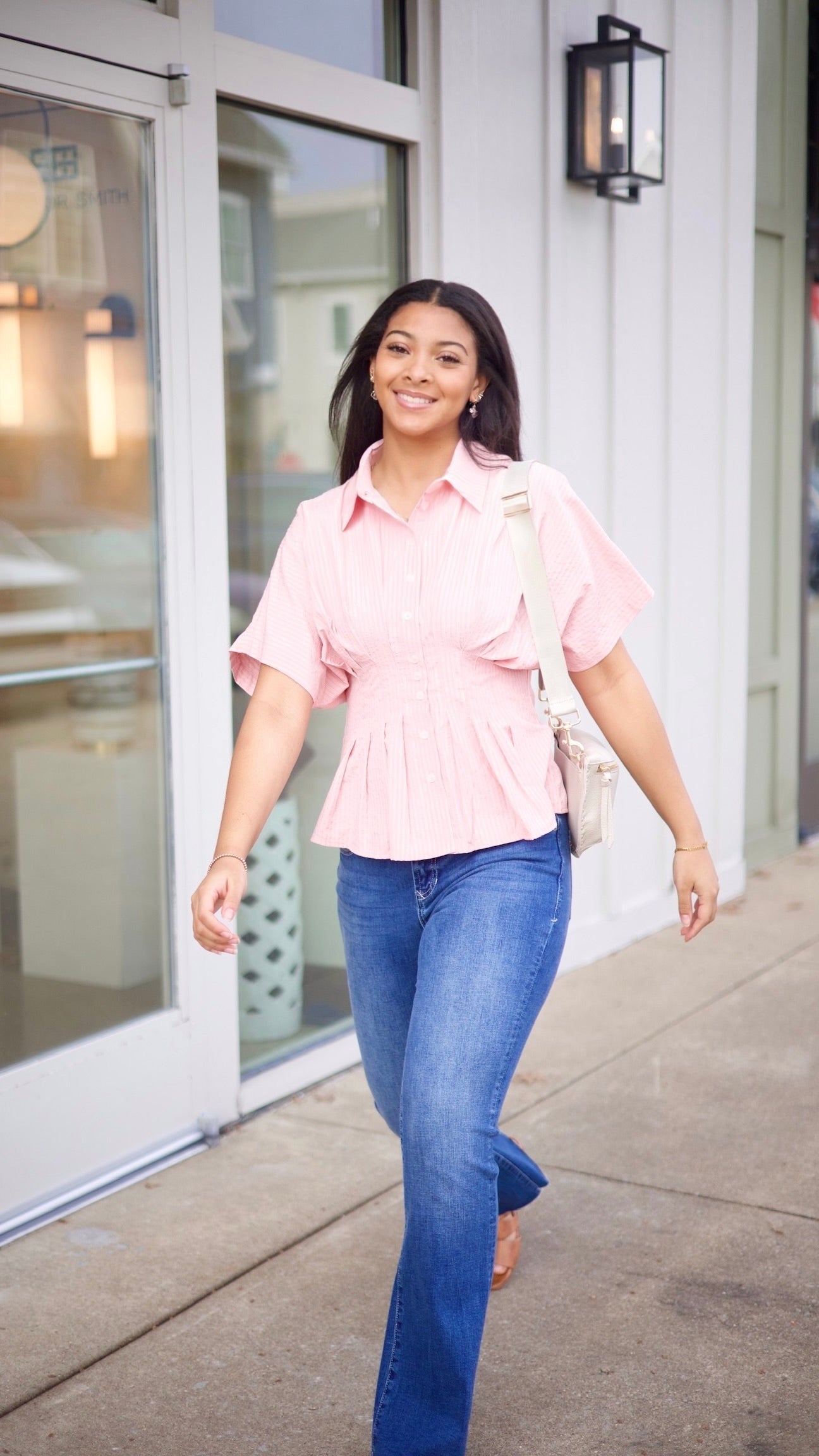 Becca Searsucker Top - Coral