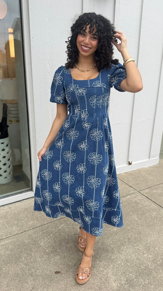 Daisy Denim Midi Dress