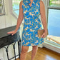 Tabi Horse Bit Ruffle Neck Dress - Blue & Khaki