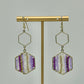 Seed Bead Hexagon Earrings - Lavendar